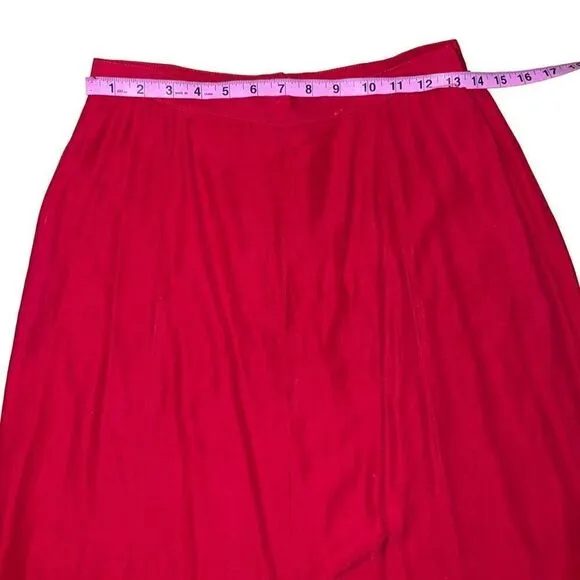 Vintage Desert West by Sherry Holt Cherry Red Flowy Long Maxi Skirt Women Small