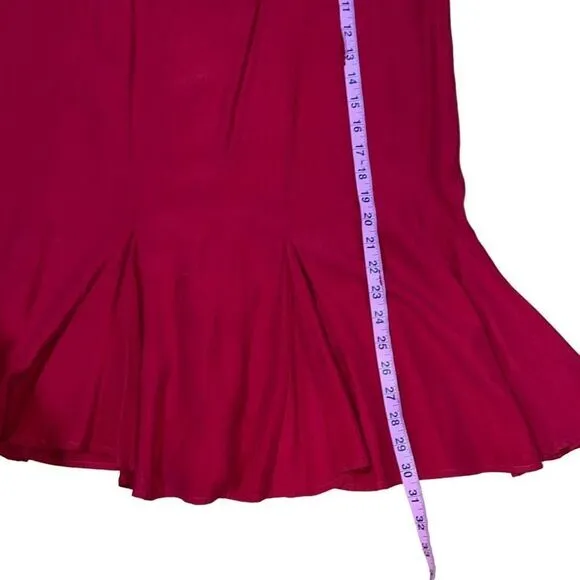 Vintage Desert West by Sherry Holt Cherry Red Flowy Long Maxi Skirt Women Small