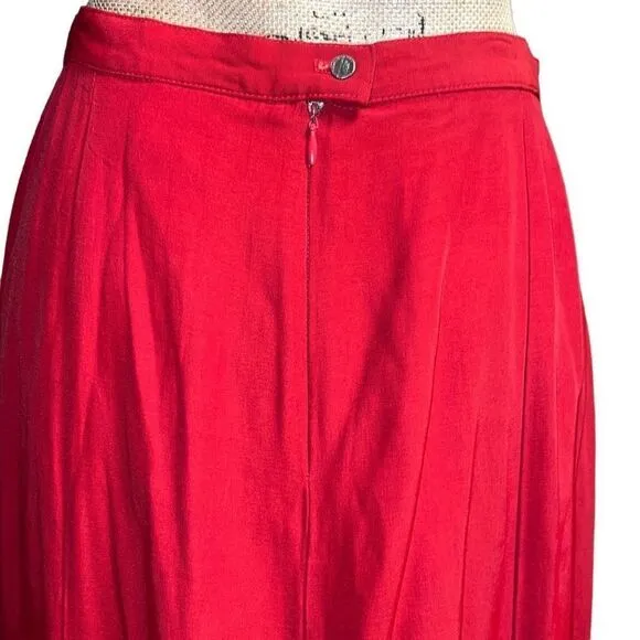 Vintage Desert West by Sherry Holt Cherry Red Flowy Long Maxi Skirt Women Small