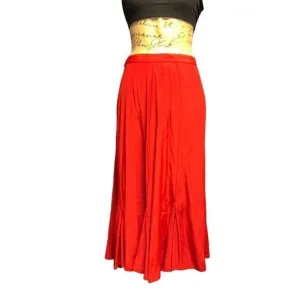 Vintage Desert West by Sherry Holt Cherry Red Flowy Long Maxi Skirt Women Small