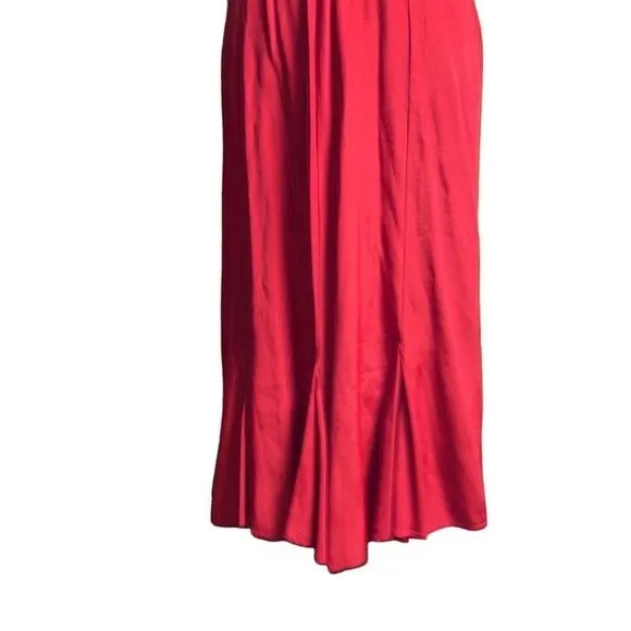 Vintage Desert West by Sherry Holt Cherry Red Flowy Long Maxi Skirt Women Small