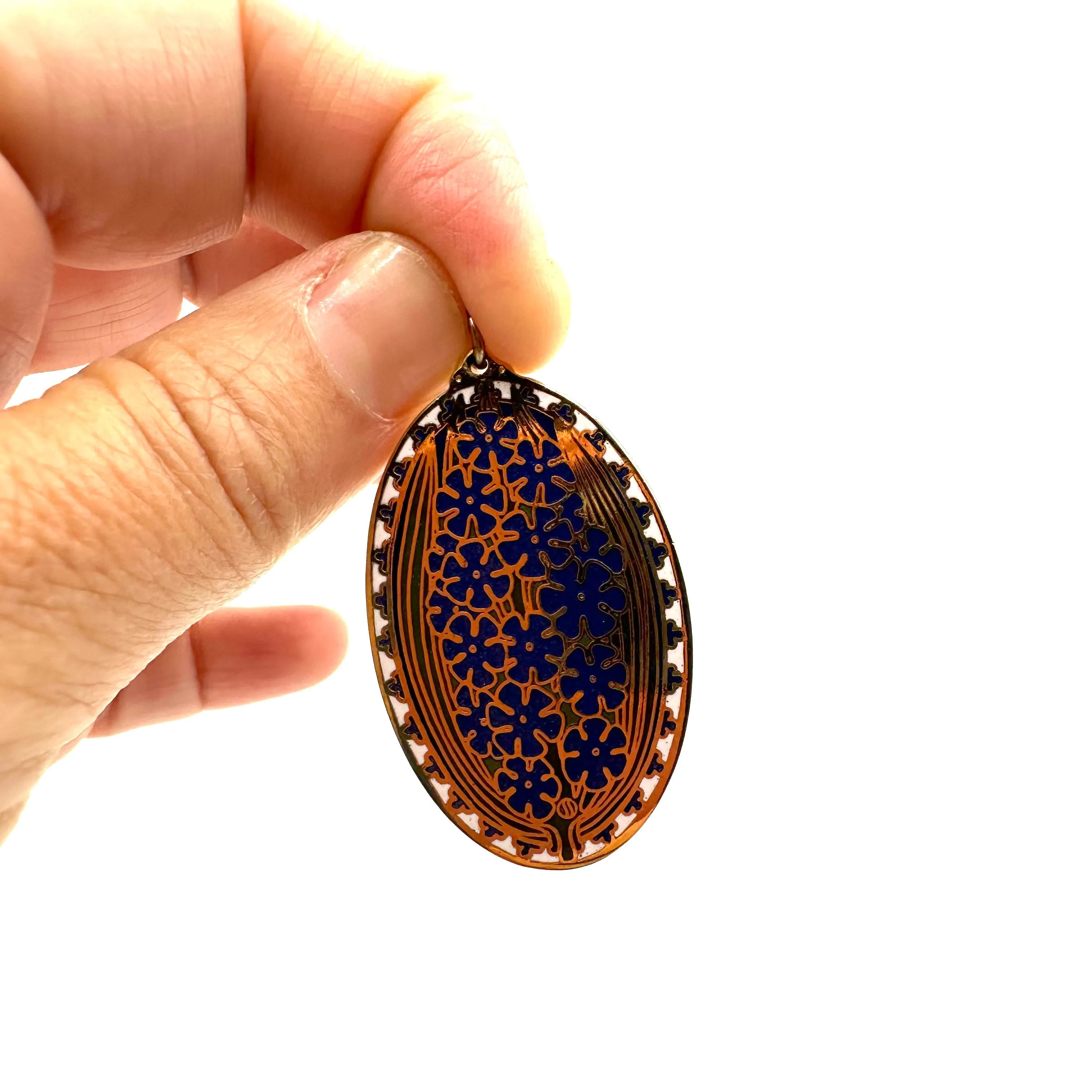 Vintage Enameled Flower Pendant