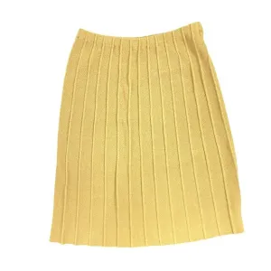 Vintage Fine Knit Skirt Size Medium 29-30&quot; Elastic Waist 1970s Ribbed A-Line