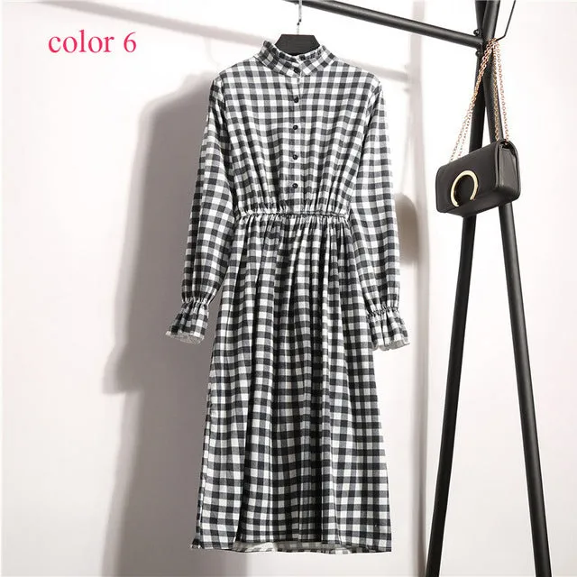 Vintage Flower Elastic Waist Dress For Women