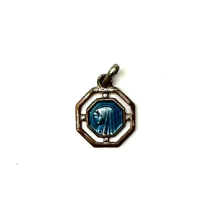 Vintage French Enameled Religious Medal