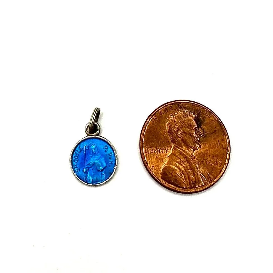 Vintage French Enameled Religious Medal