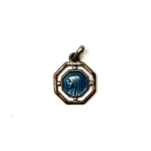 Vintage French Enameled Religious Medal