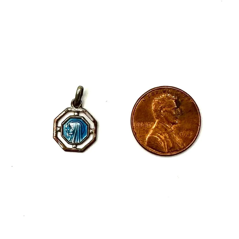 Vintage French Enameled Religious Medal