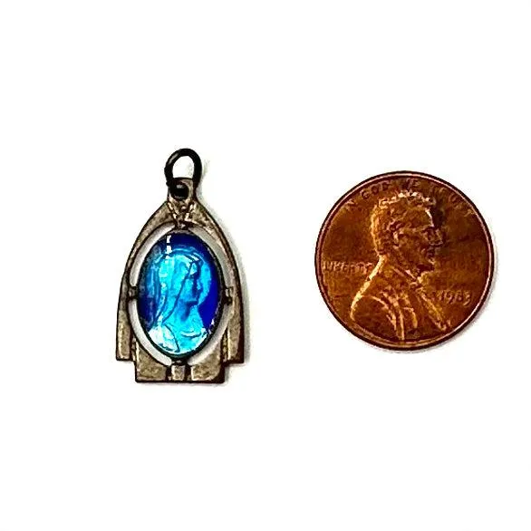 Vintage French Enameled Religious Medal