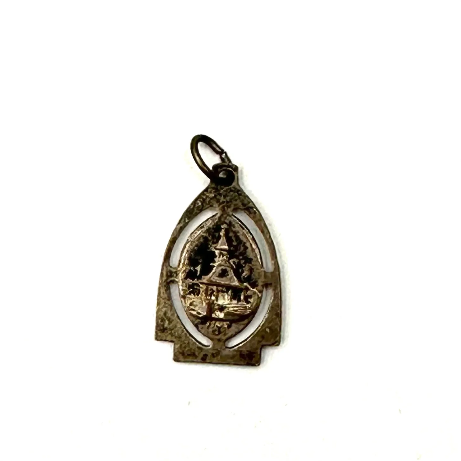 Vintage French Enameled Religious Medal