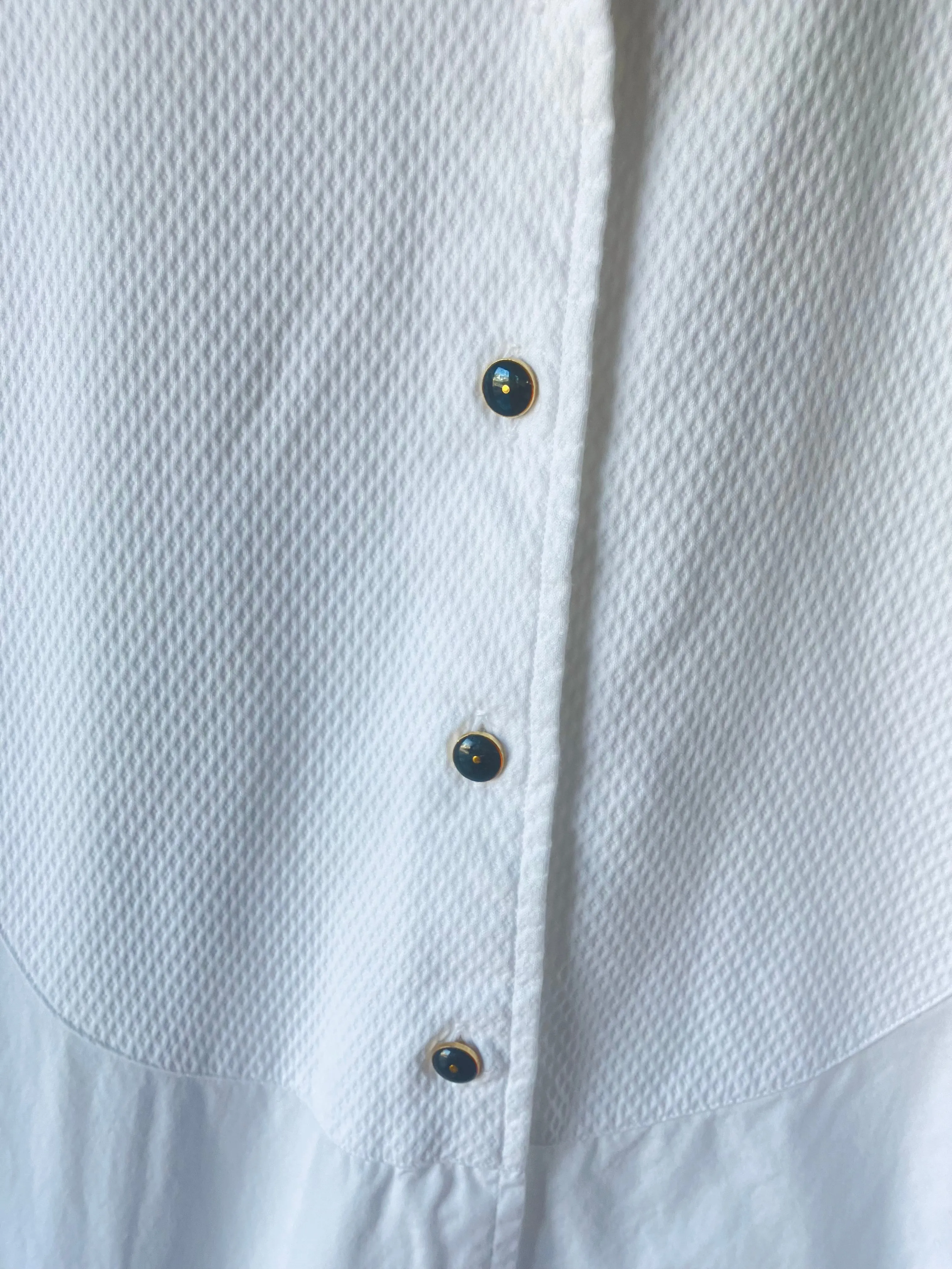 Vintage J. Peterman White Tuxedo Shirt