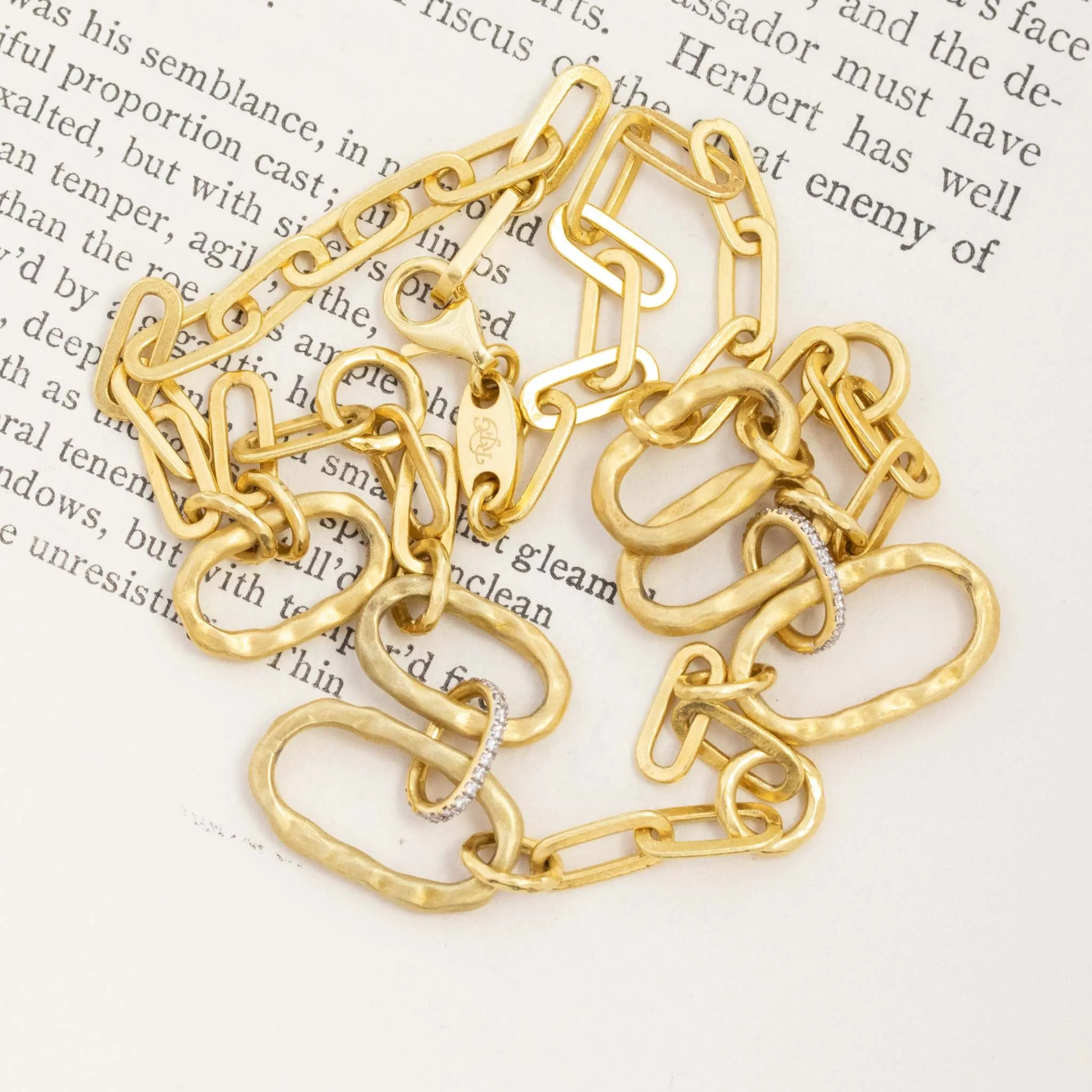 Vintage Jumbo Paper Clip Chain, with Diamonds