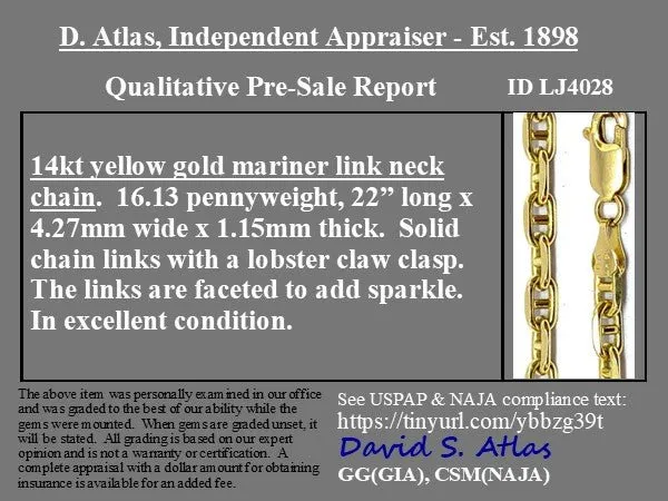 Vintage Mariner Link Chain, Italian