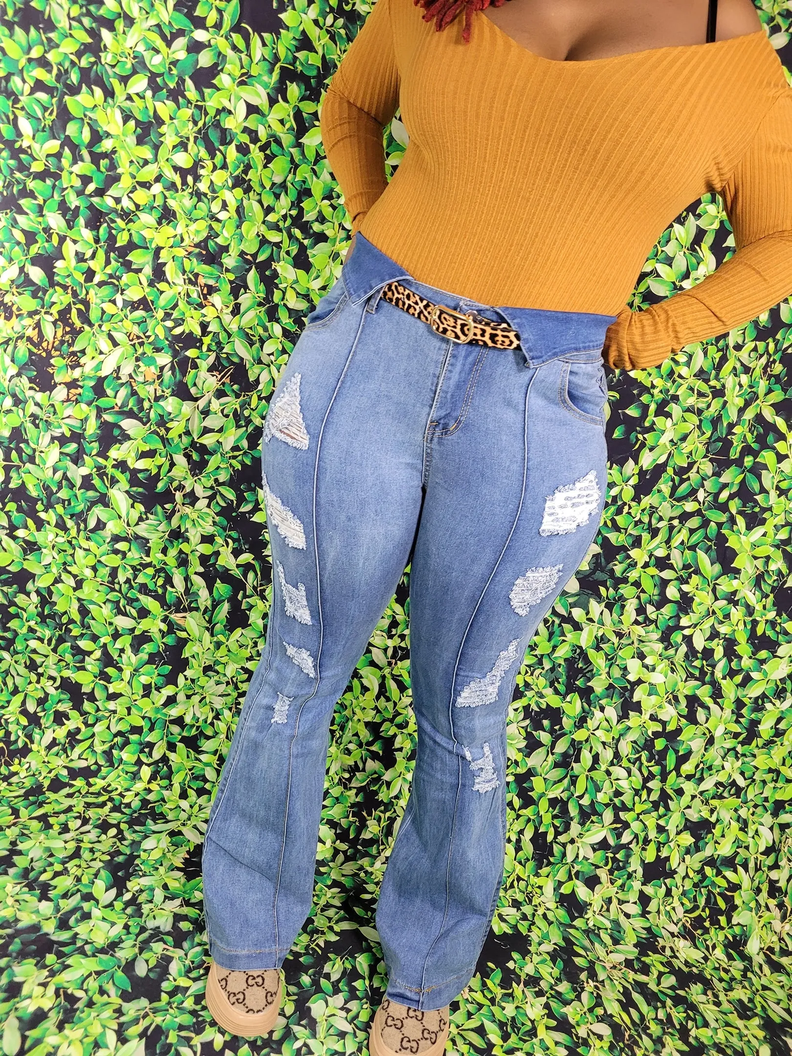 Vintage Mid Waist Stretchy Jeans