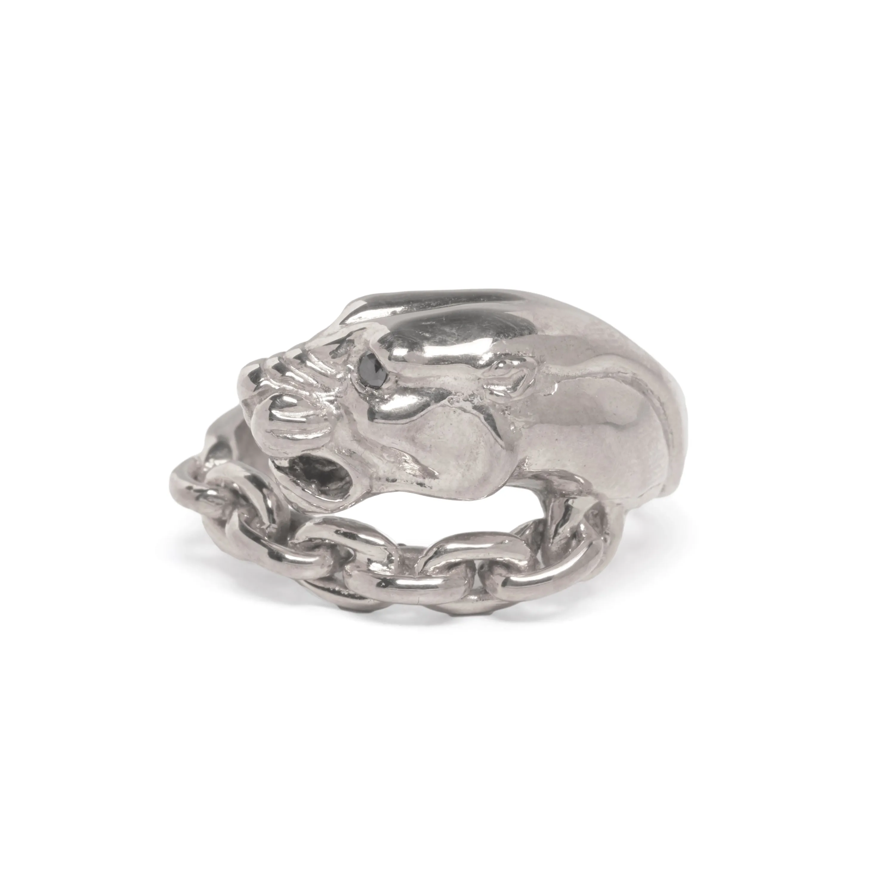 VINTAGE PANTHER IN CHAINS RING | BLACK DIAMOND