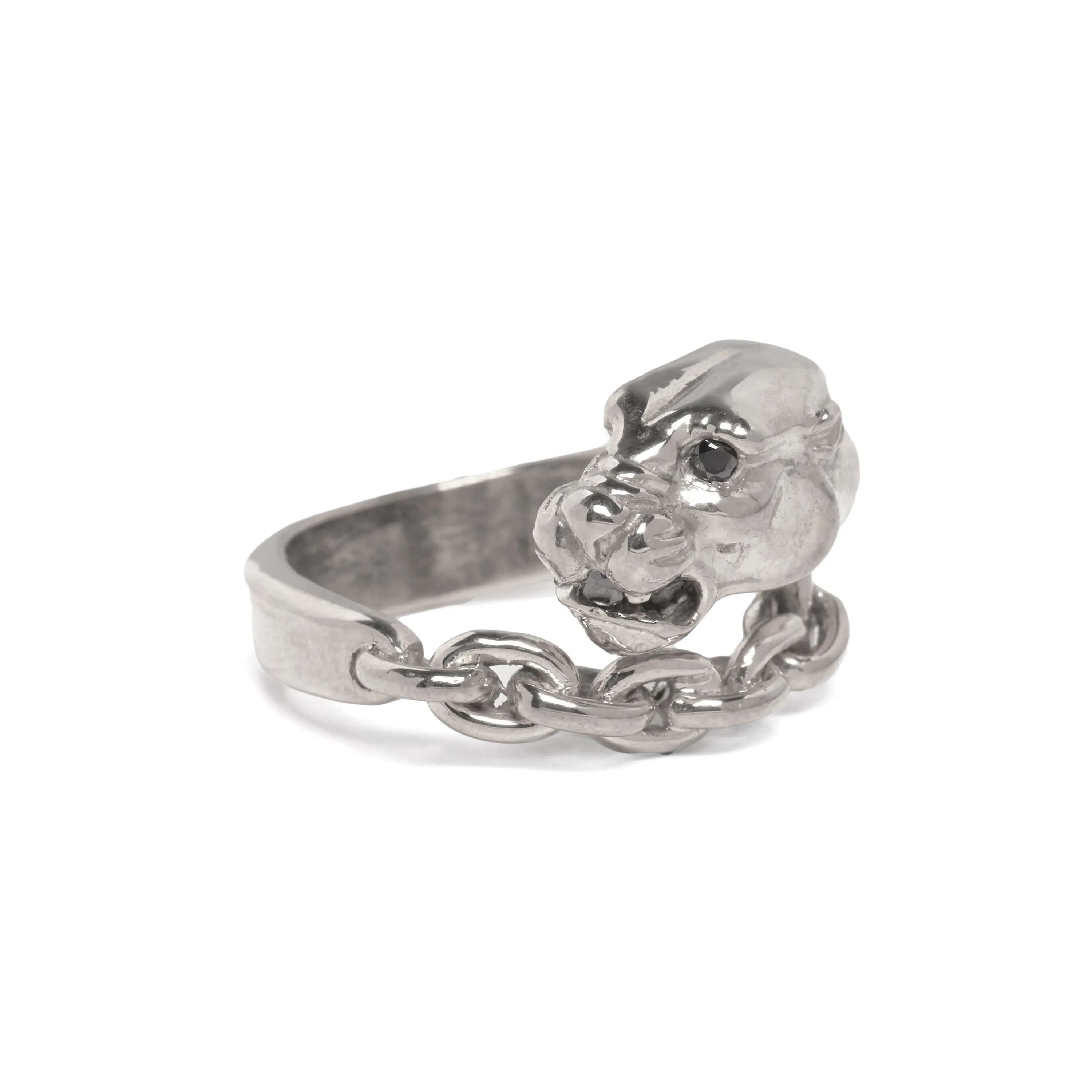 VINTAGE PANTHER IN CHAINS RING | BLACK DIAMOND