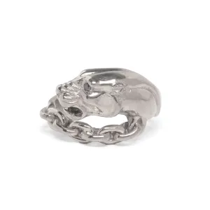 VINTAGE PANTHER IN CHAINS RING | BLACK DIAMOND