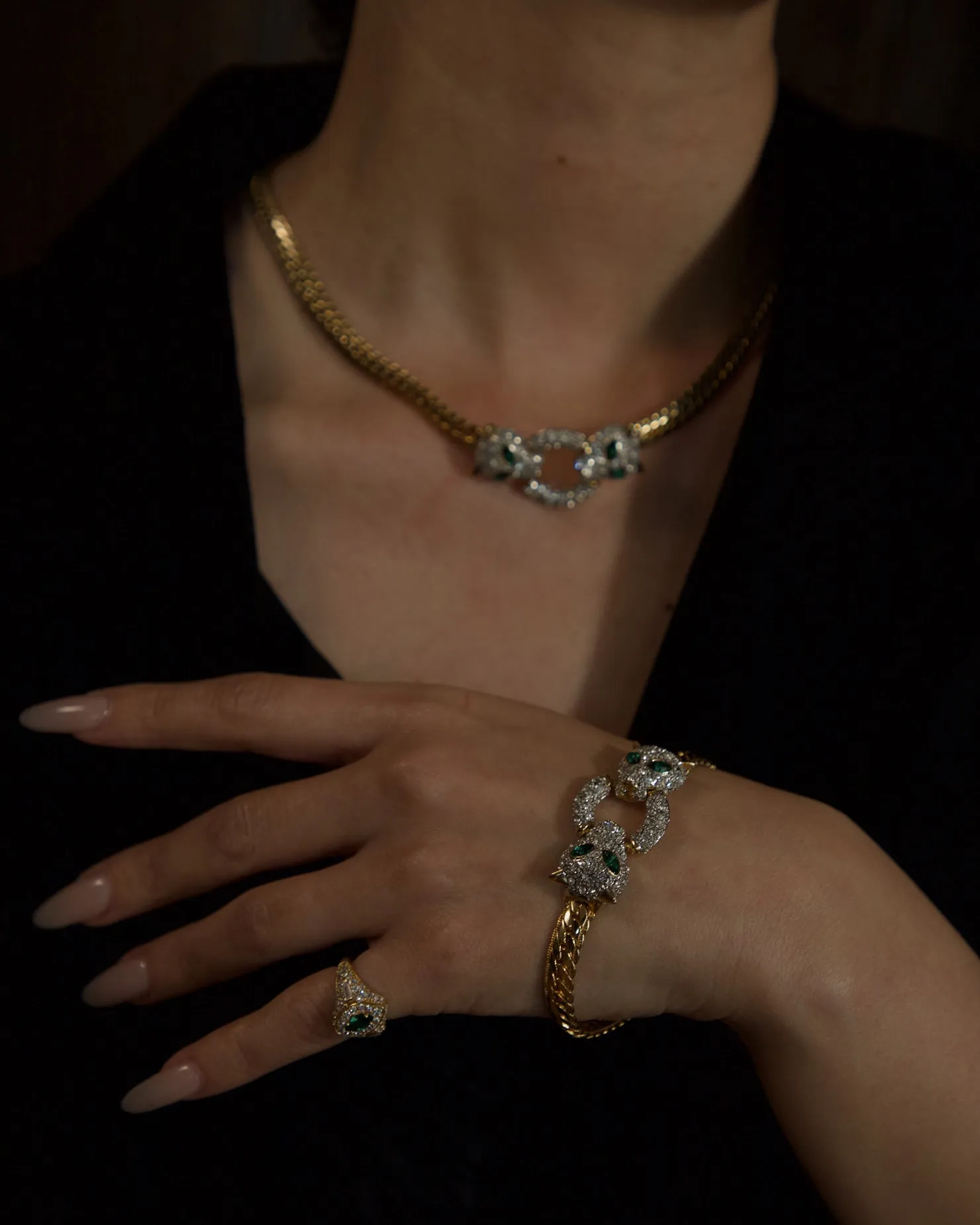 Vintage Pavé Leopard Set