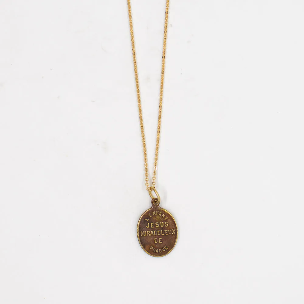 Vintage Saint Medal Jesus Infant of Prague v224