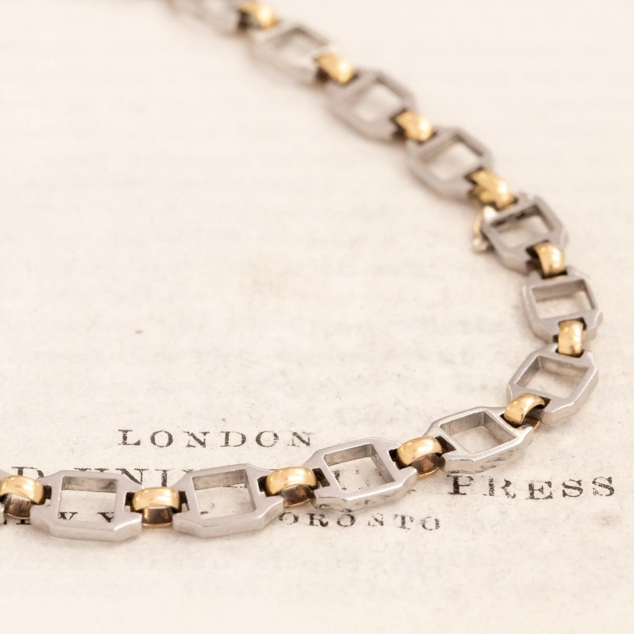 Vintage Steel & Gold Chain by Cartier