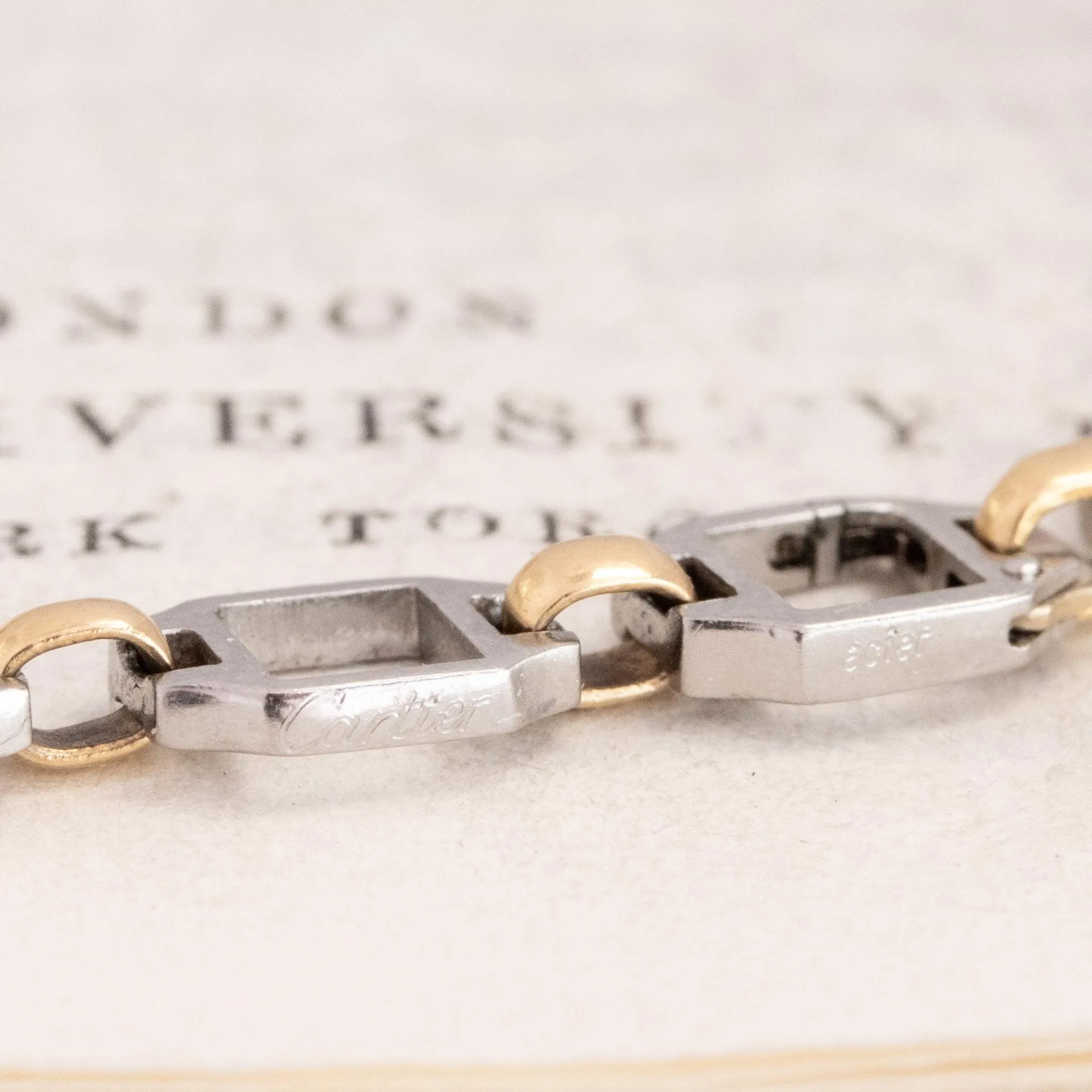 Vintage Steel & Gold Chain by Cartier