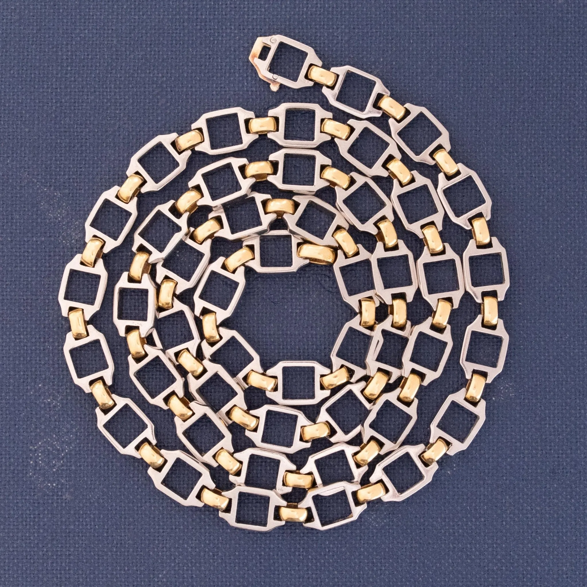 Vintage Steel & Gold Chain by Cartier