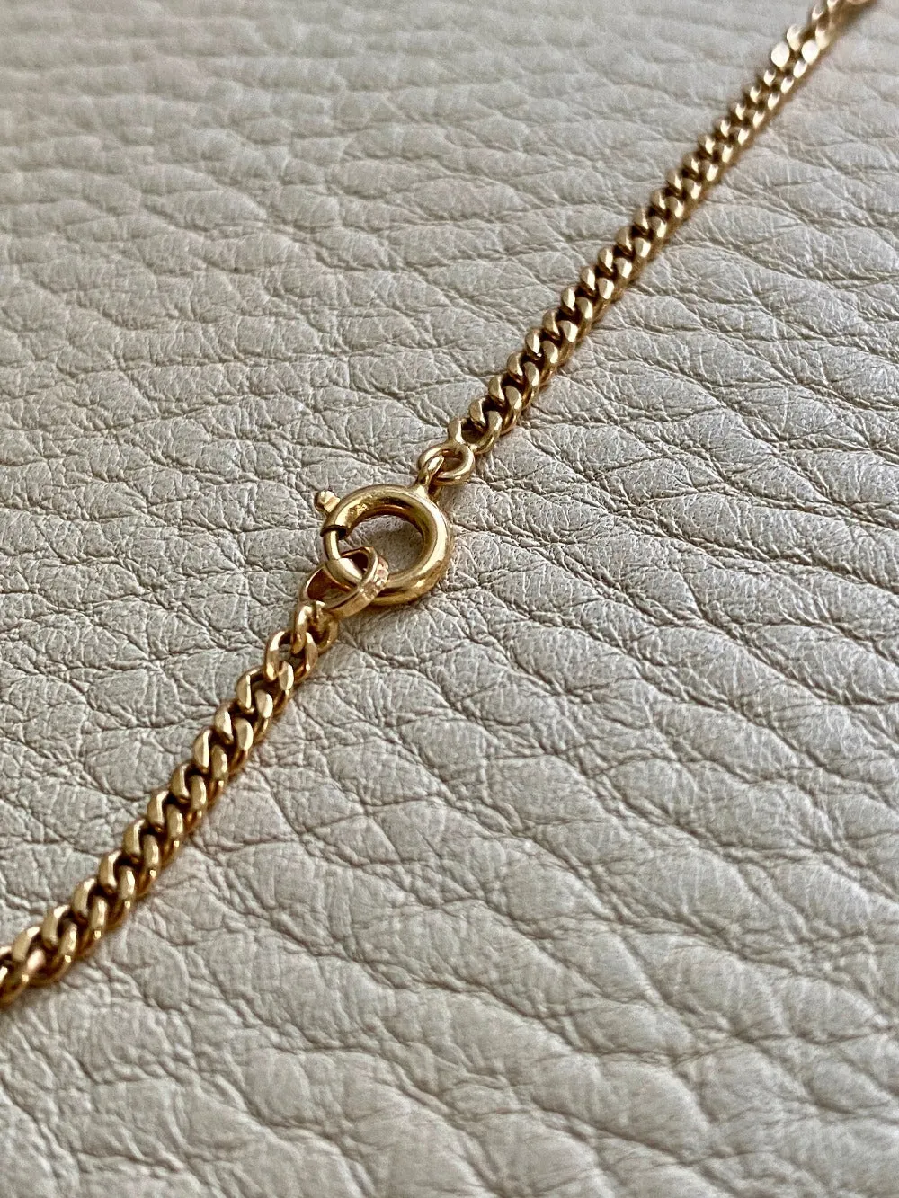 Vintage Swedish 18k gold graduated curb link necklace - 17.25 inch length