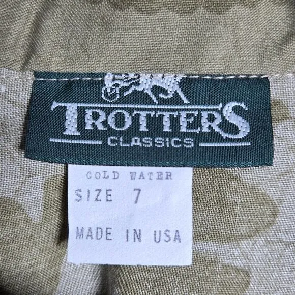 Vintage Trotters Classics Skirt Juniors 7 Equestrian Sturdy Cotton Floral Pleats
