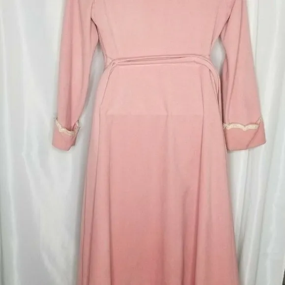 Vintage Vanity Fair Long Velour Robe Size 14 Rose