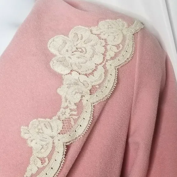 Vintage Vanity Fair Long Velour Robe Size 14 Rose