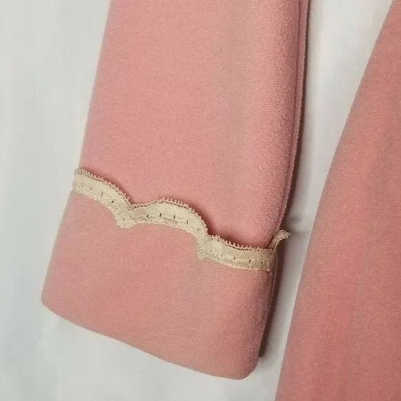Vintage Vanity Fair Long Velour Robe Size 14 Rose