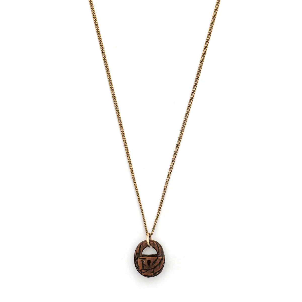 Vintage Wooden Lock Charm