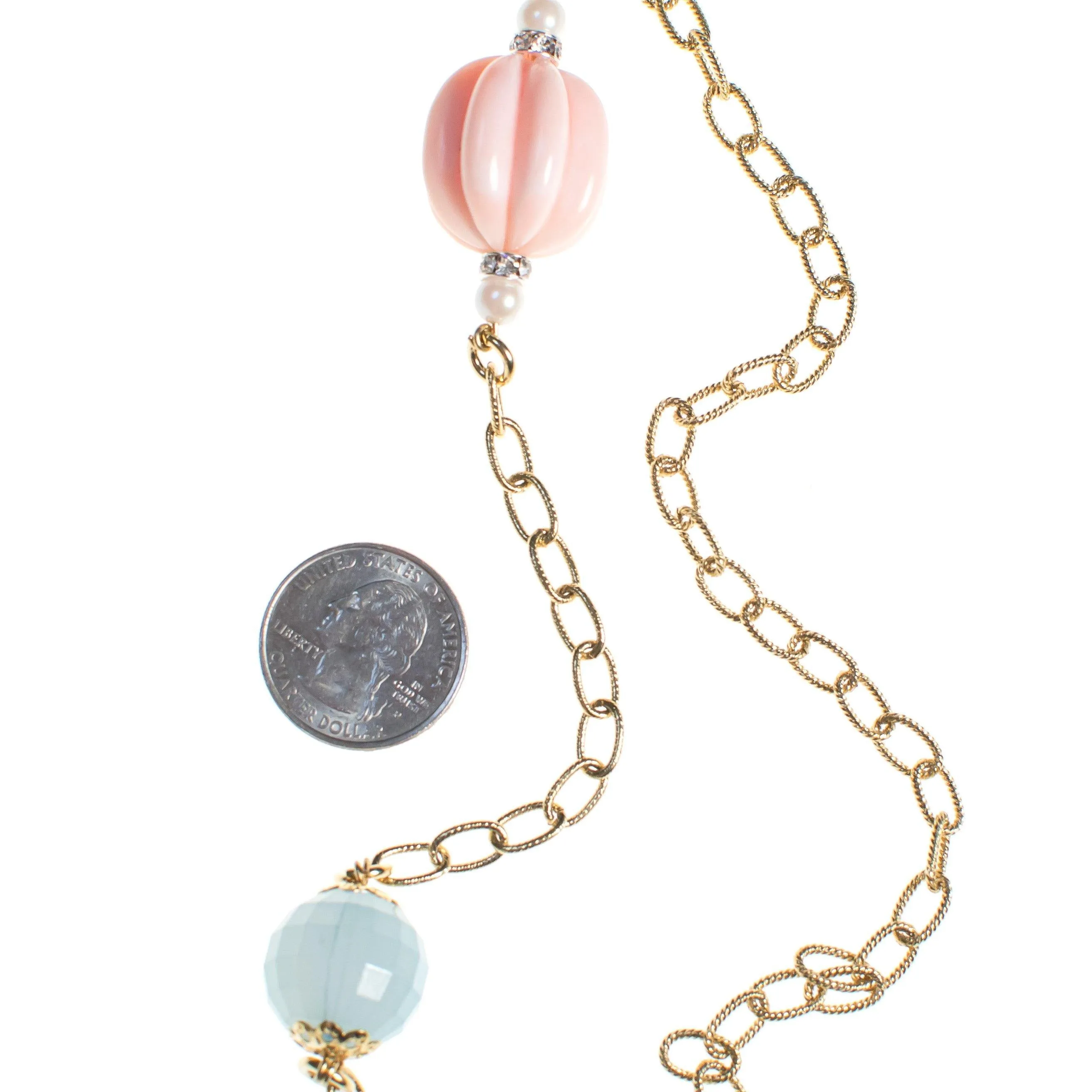 Vintage Yosca Necklace with Pastel Beads and Pearls
