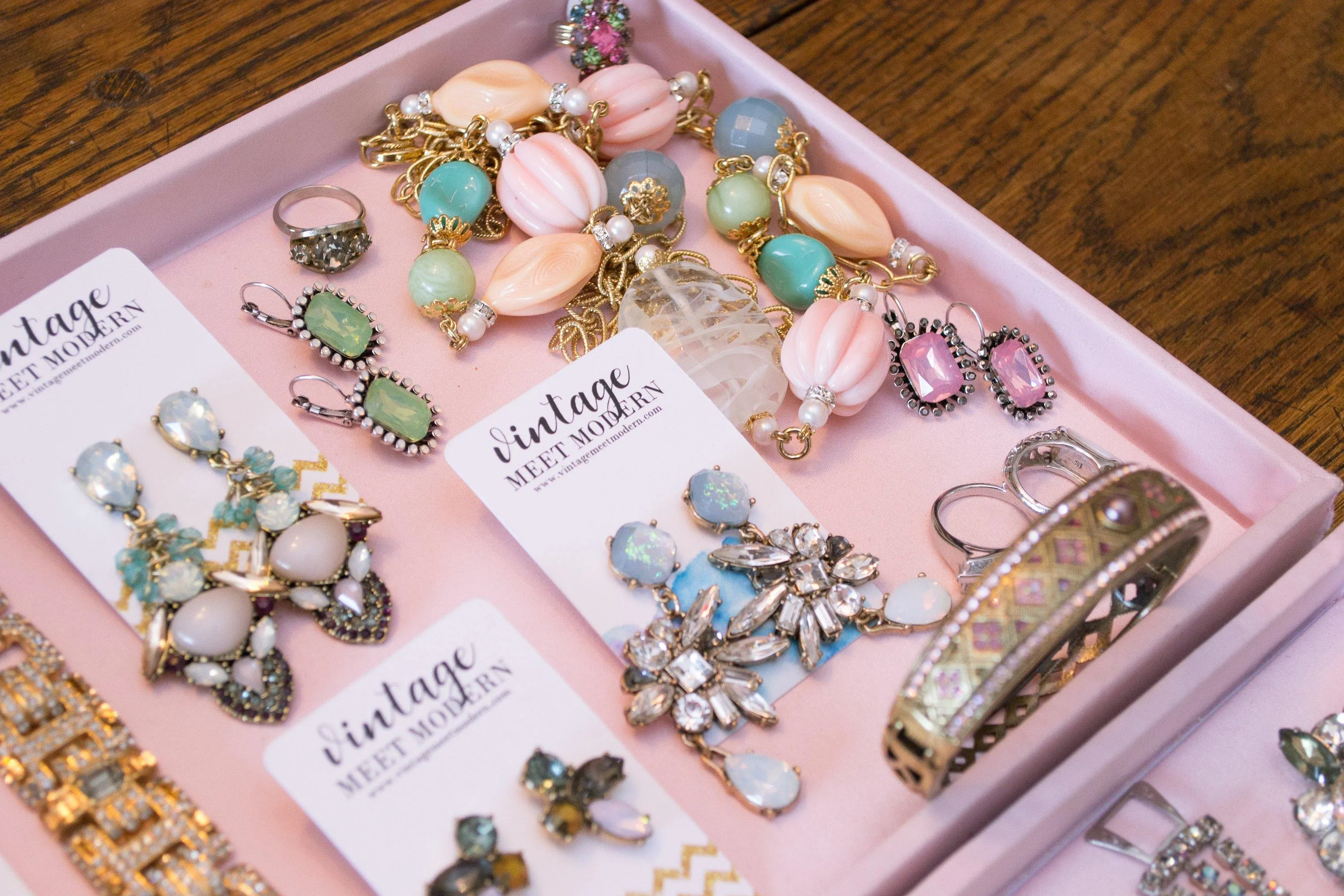 Vintage Yosca Necklace with Pastel Beads and Pearls