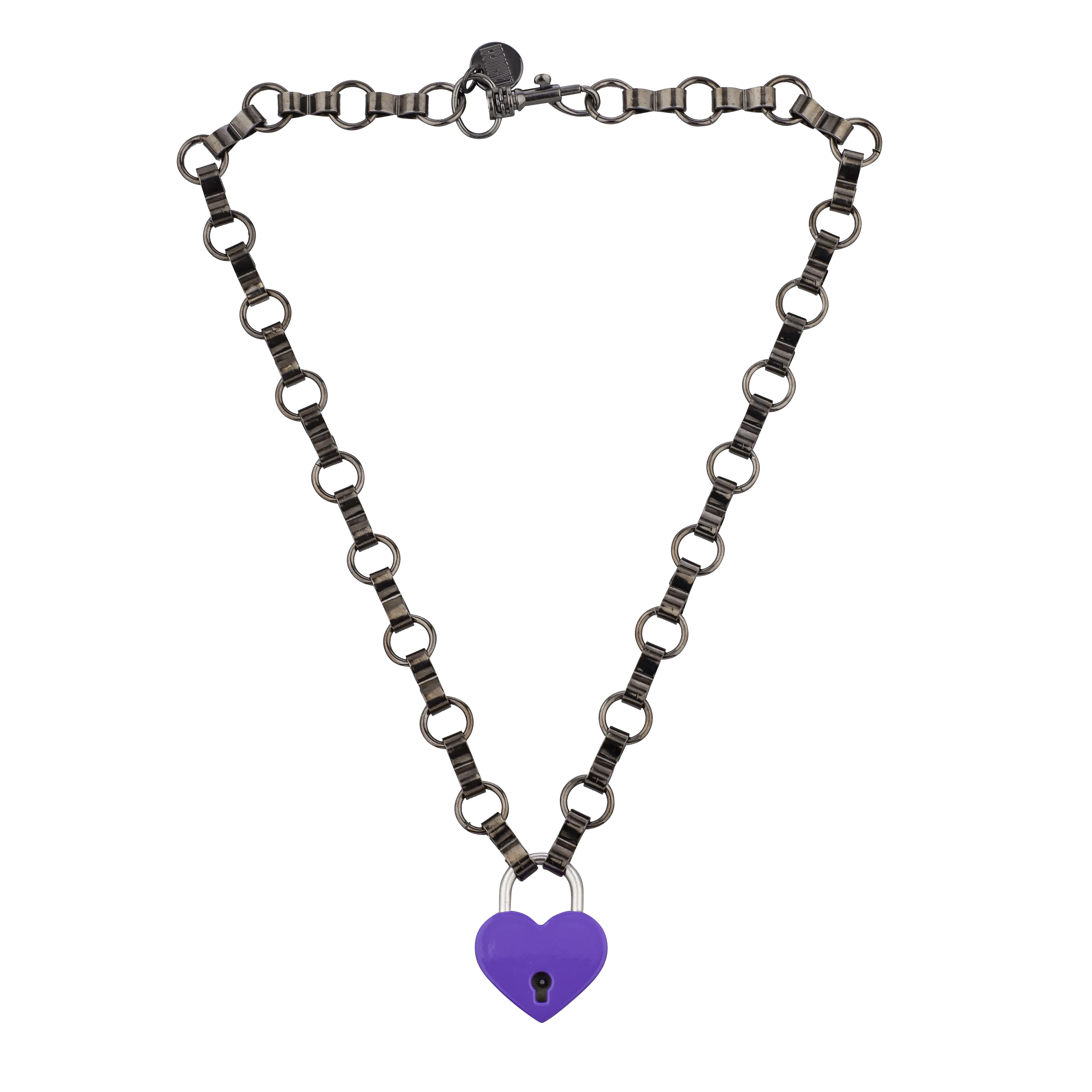 VIOLET HEART LOCK NECKLACE