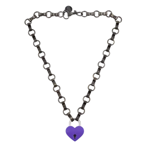 VIOLET HEART LOCK NECKLACE