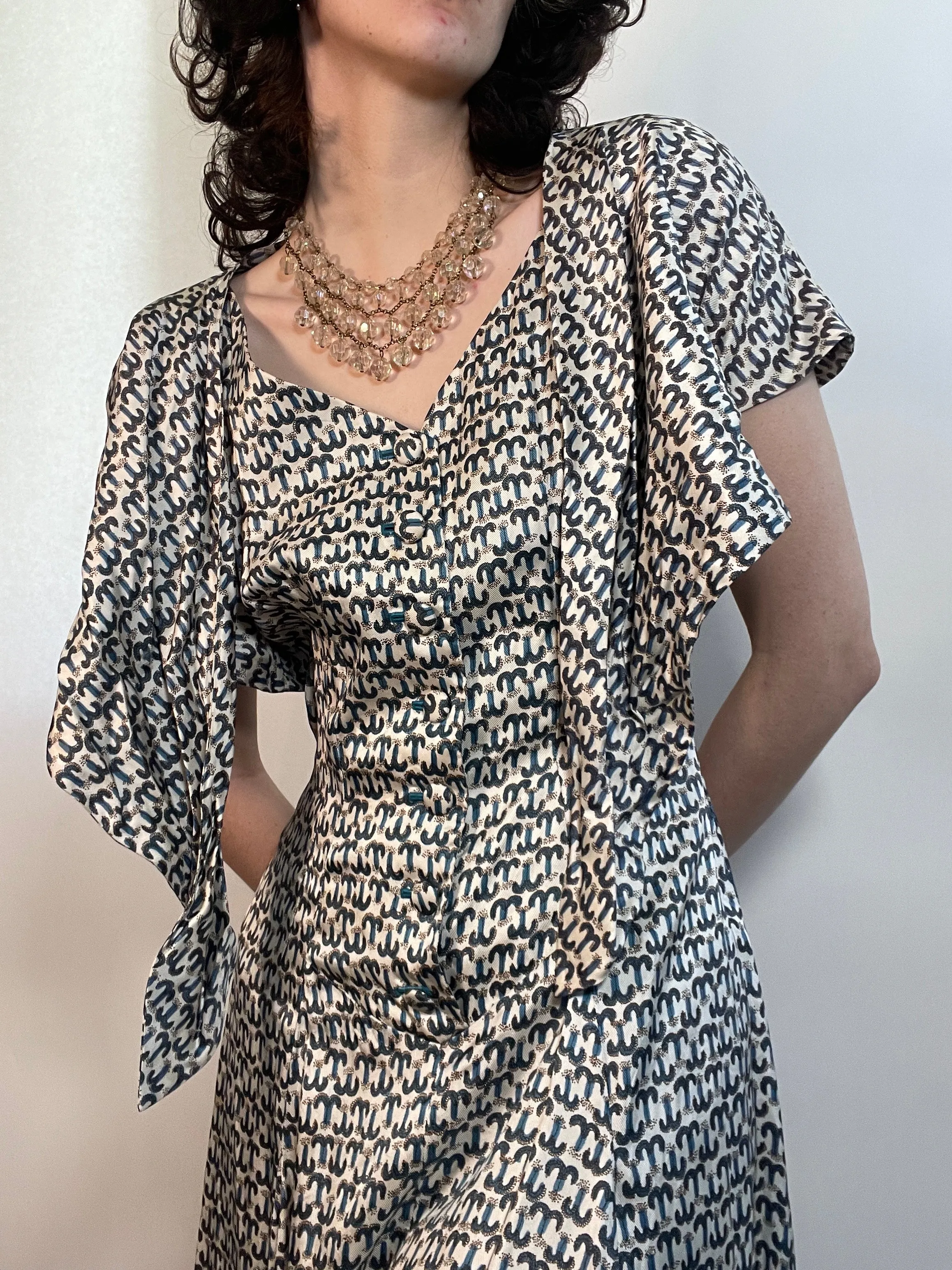VTG 50s Silky Dress & Crop Bolero Jkt VOGUE SPECIAL DESIGN