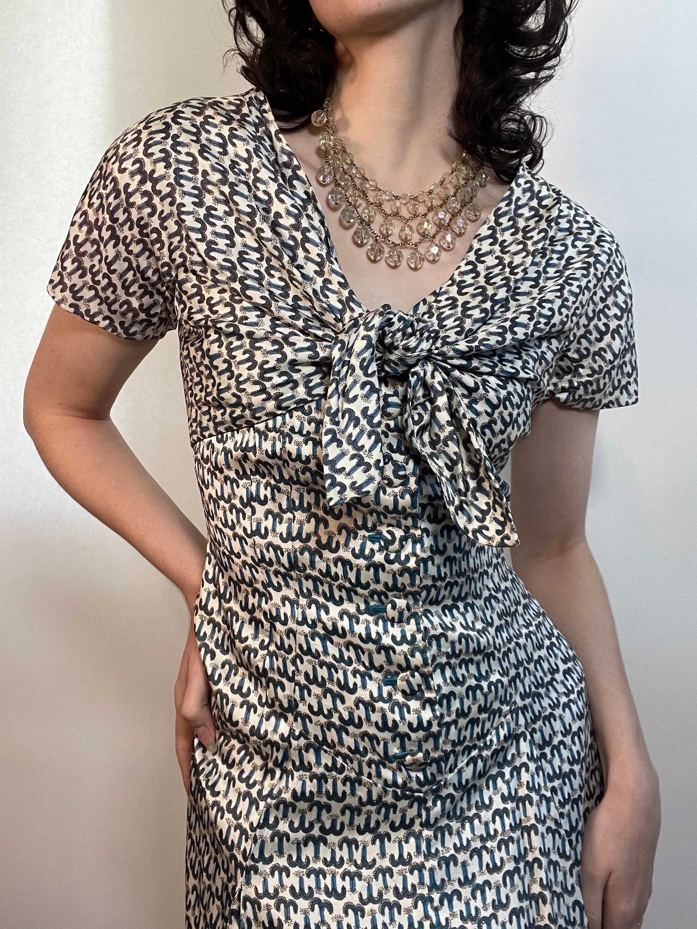 VTG 50s Silky Dress & Crop Bolero Jkt VOGUE SPECIAL DESIGN