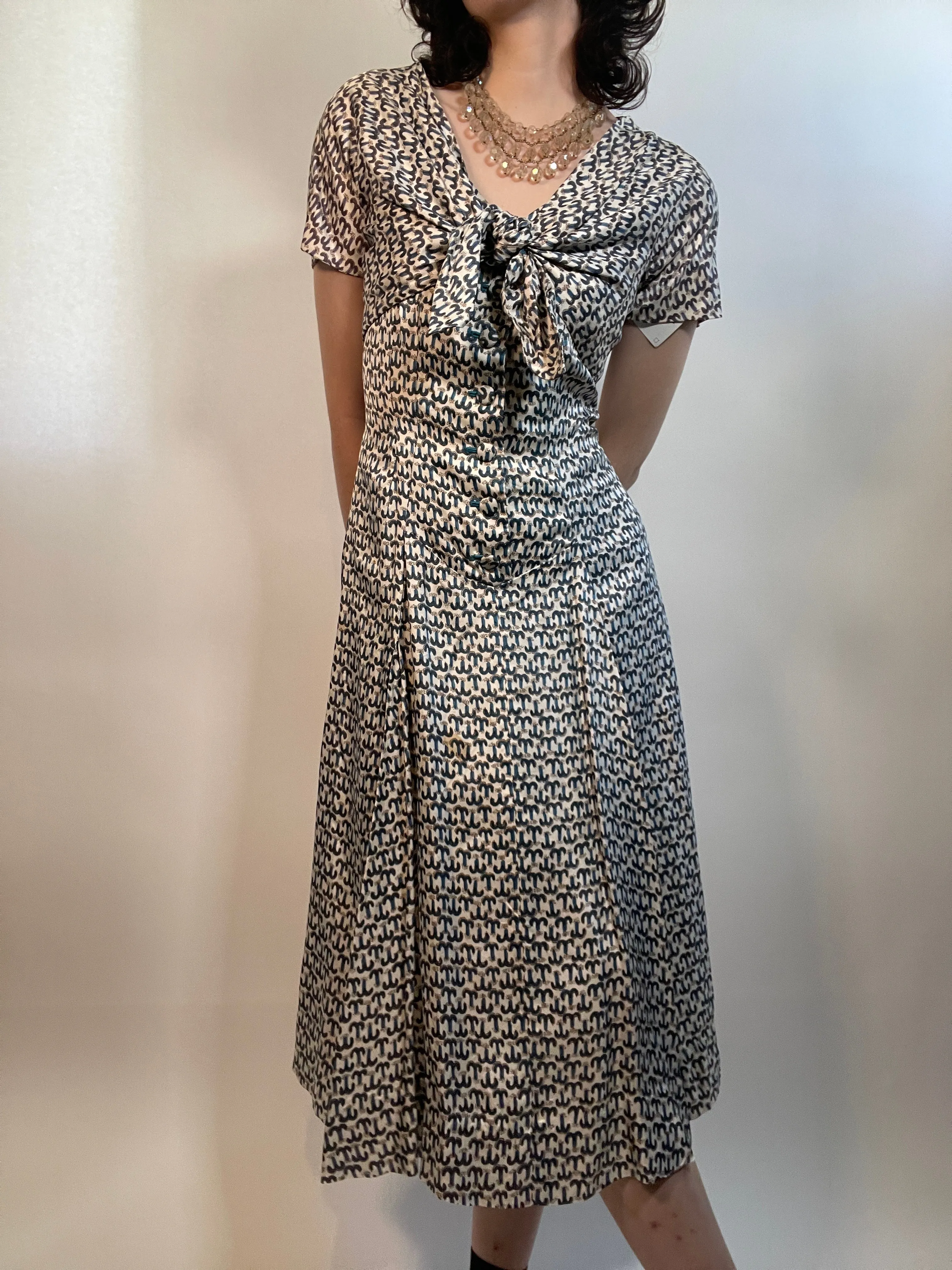 VTG 50s Silky Dress & Crop Bolero Jkt VOGUE SPECIAL DESIGN