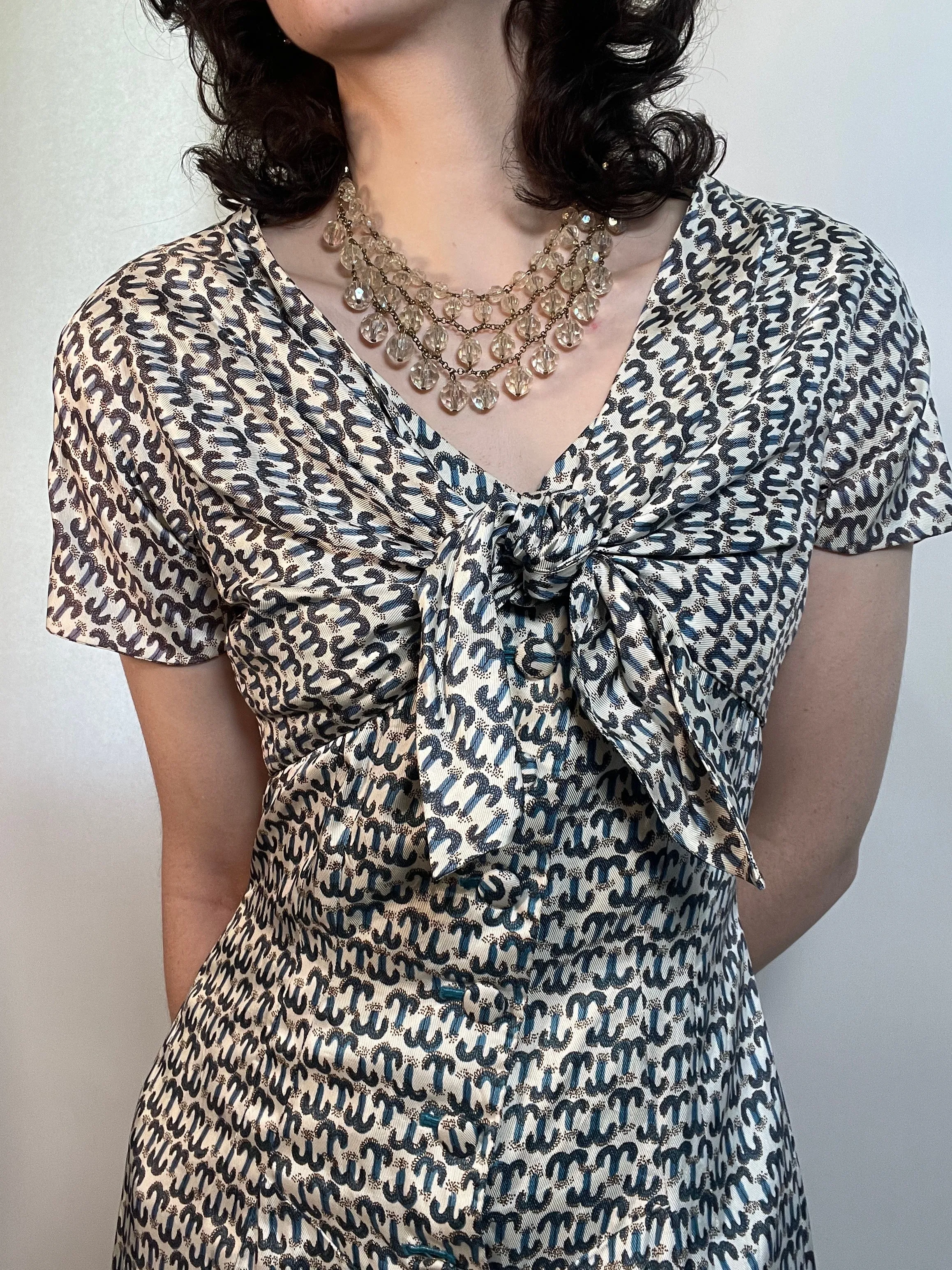 VTG 50s Silky Dress & Crop Bolero Jkt VOGUE SPECIAL DESIGN