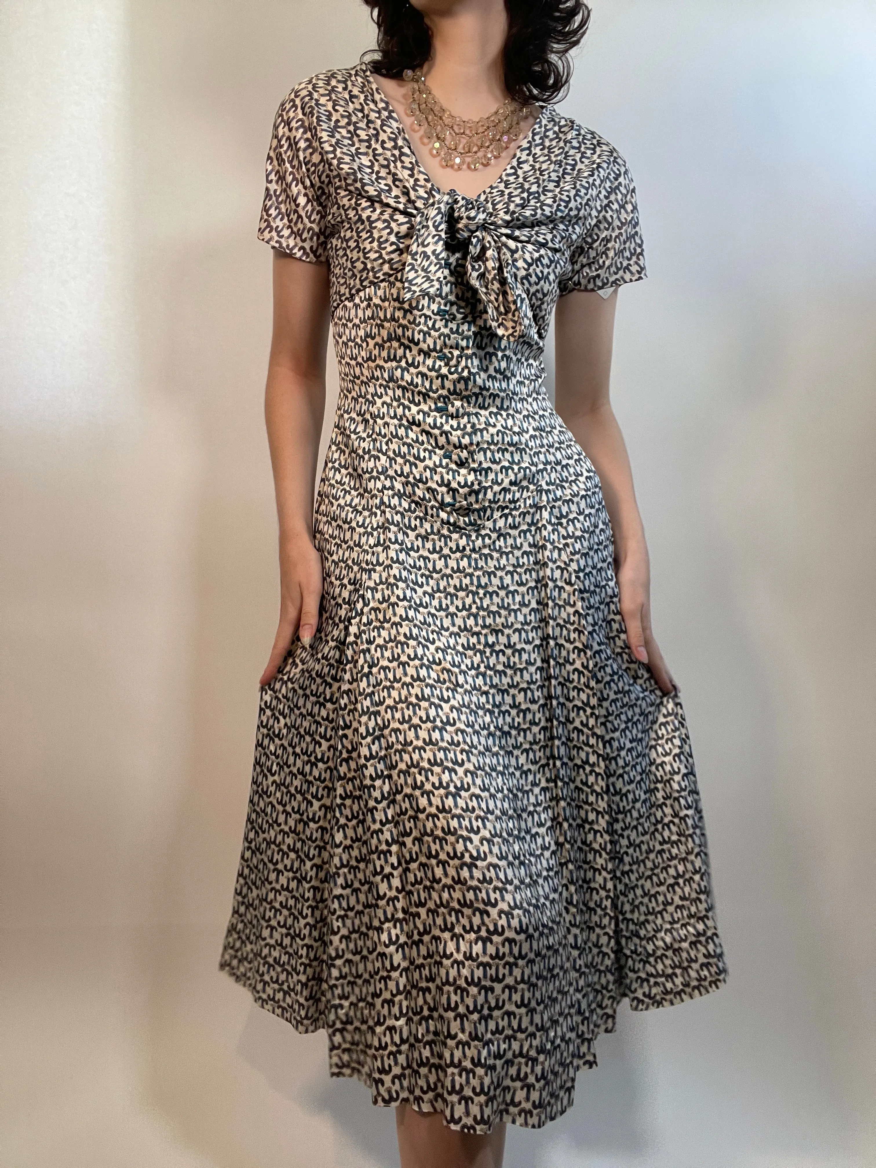 VTG 50s Silky Dress & Crop Bolero Jkt VOGUE SPECIAL DESIGN