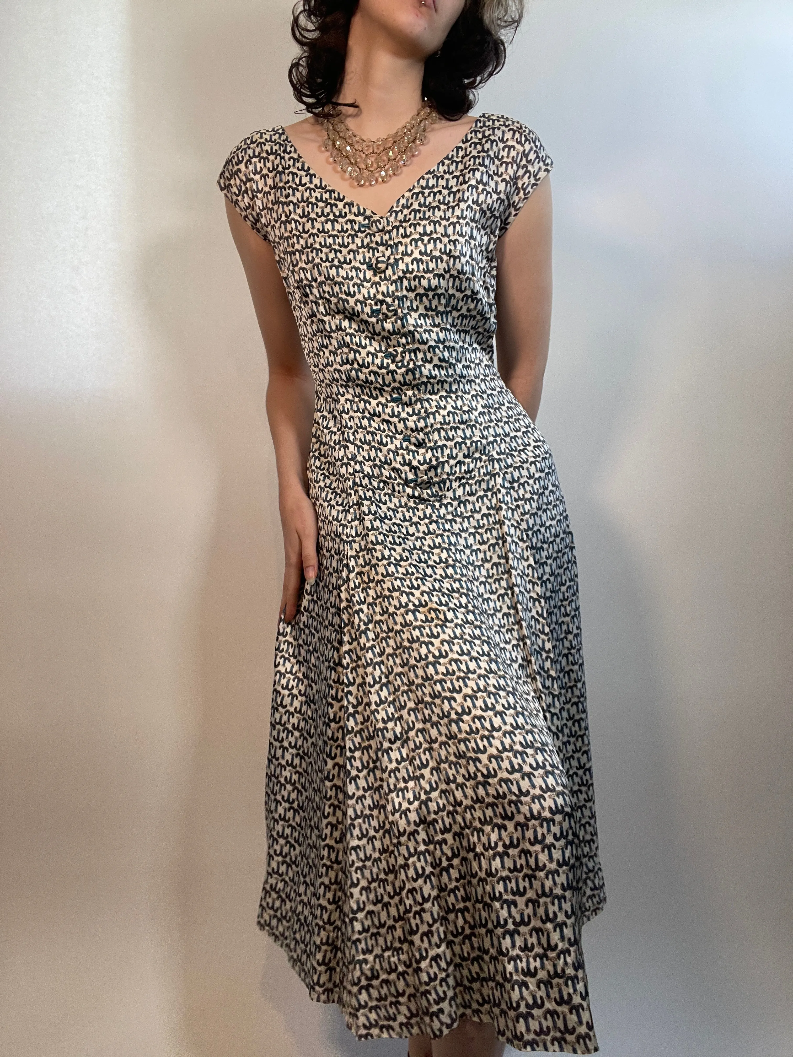 VTG 50s Silky Dress & Crop Bolero Jkt VOGUE SPECIAL DESIGN