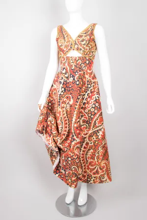 Wave Print Cutout Dress