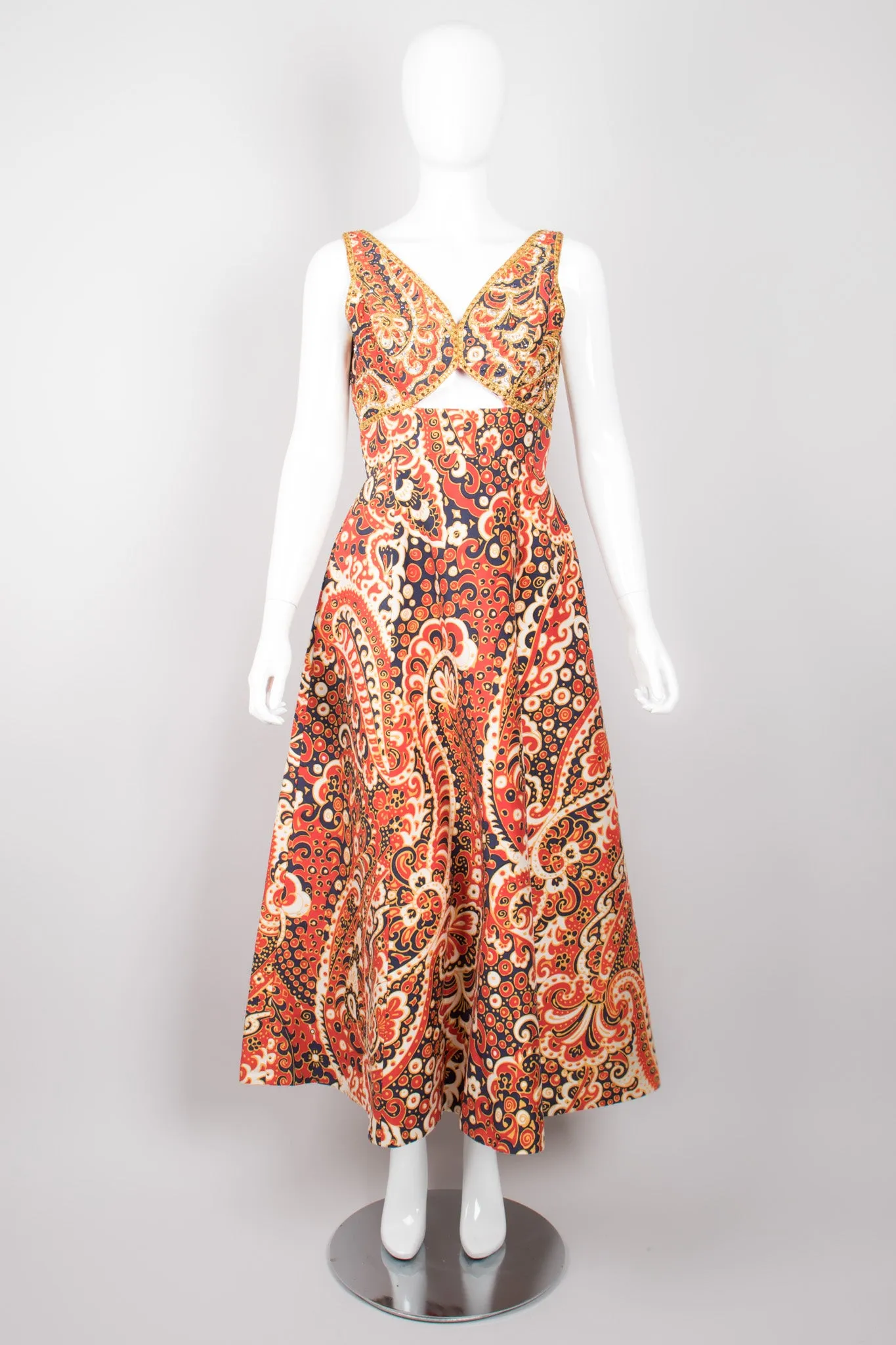 Wave Print Cutout Dress