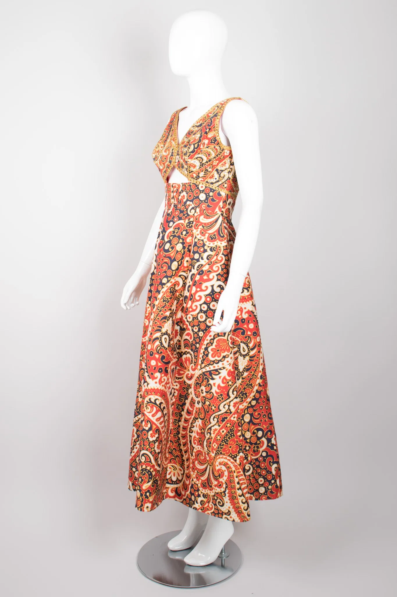 Wave Print Cutout Dress