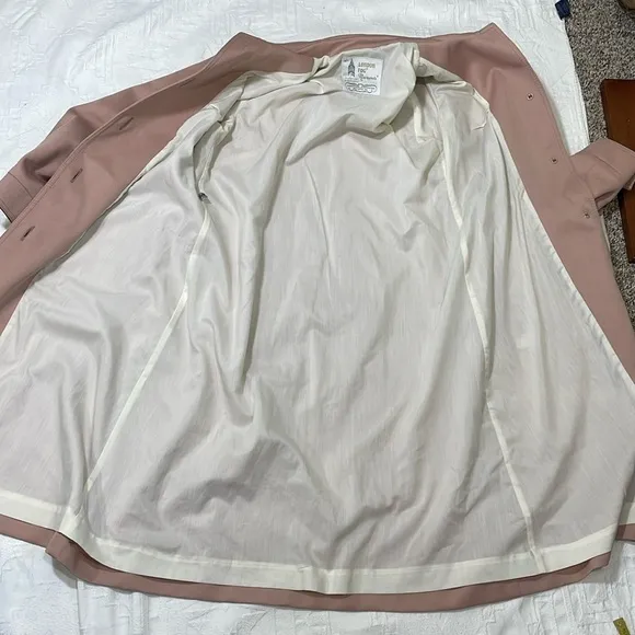 Women’s Classic Vintage London Fog Mid Length Trench Rain Coat Blush Pink S/M