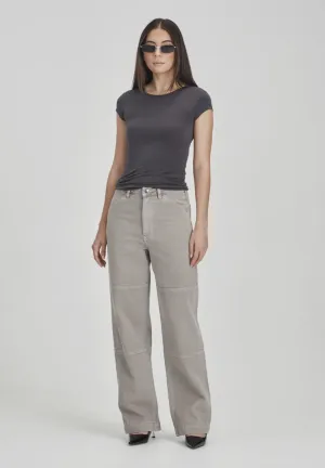 Womens Drill Panel Jean Vintage Smoke