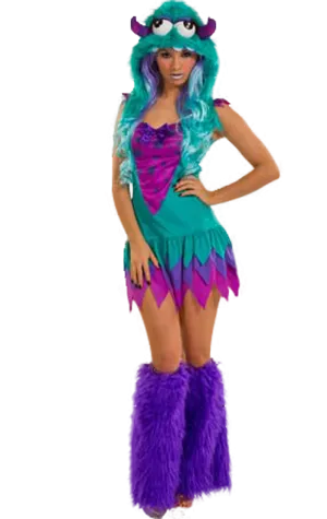 Womens Fuzzy Frankie Monster Costume