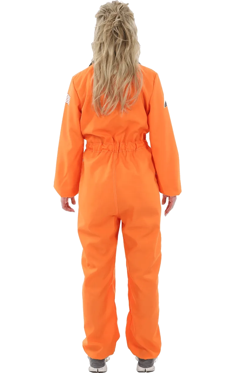 Womens Orange Astronaut Costume
