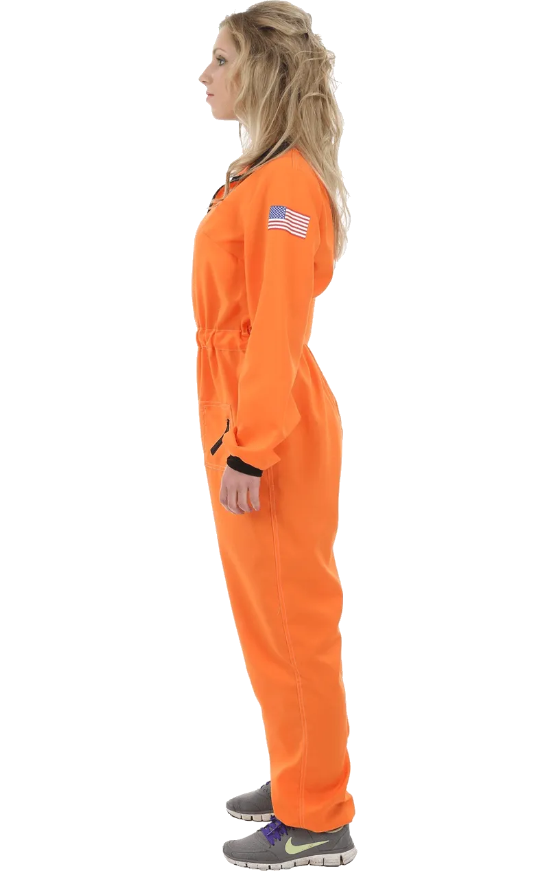 Womens Orange Astronaut Costume